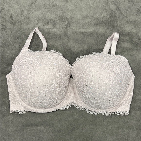 Victoria's Secret Gray Lace Dream Angels Lined Demi Underwire Bra 38DDD - Picture 8 of 12